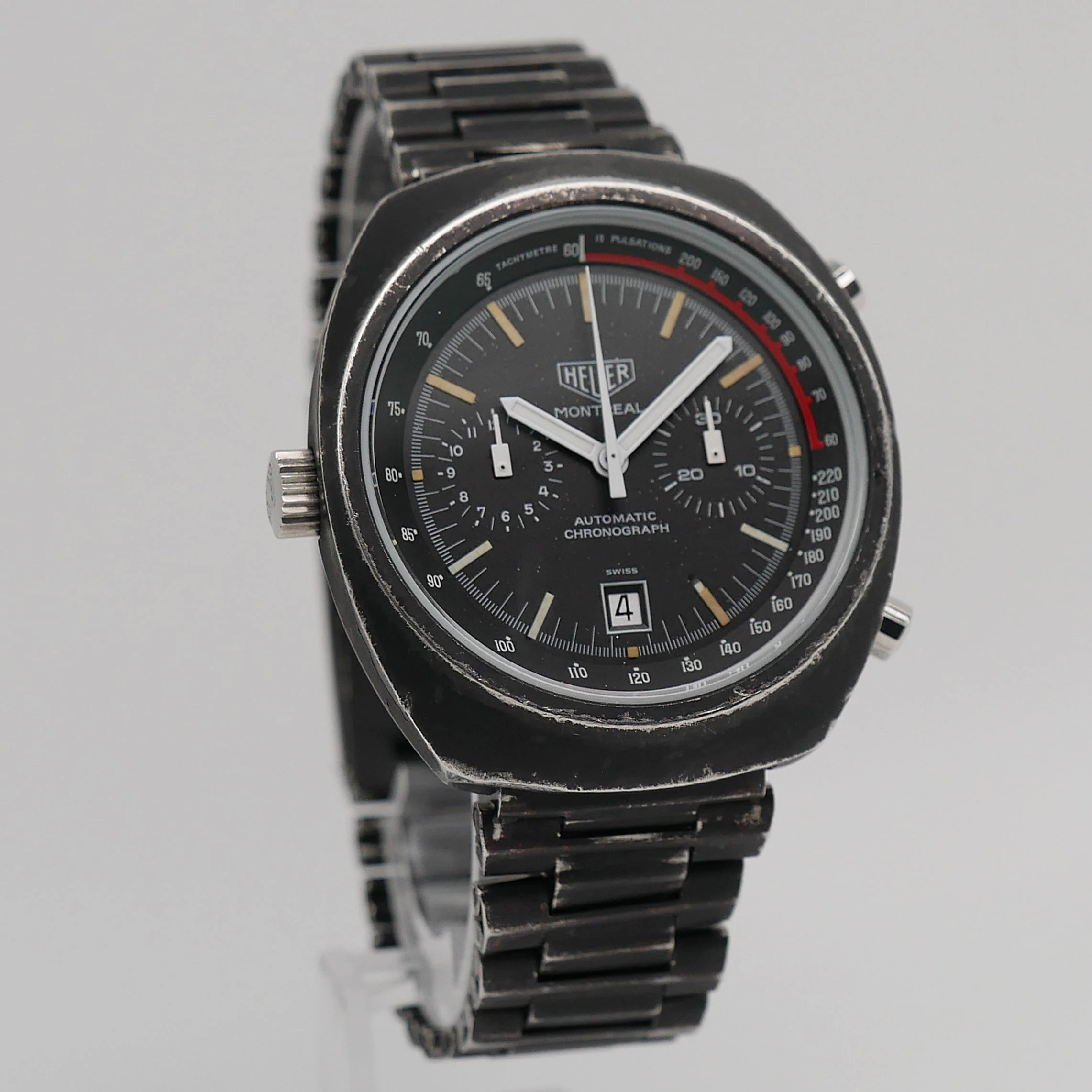 Heuer Montreal Vintage Stahl PVD black - 110.503 - Image 4